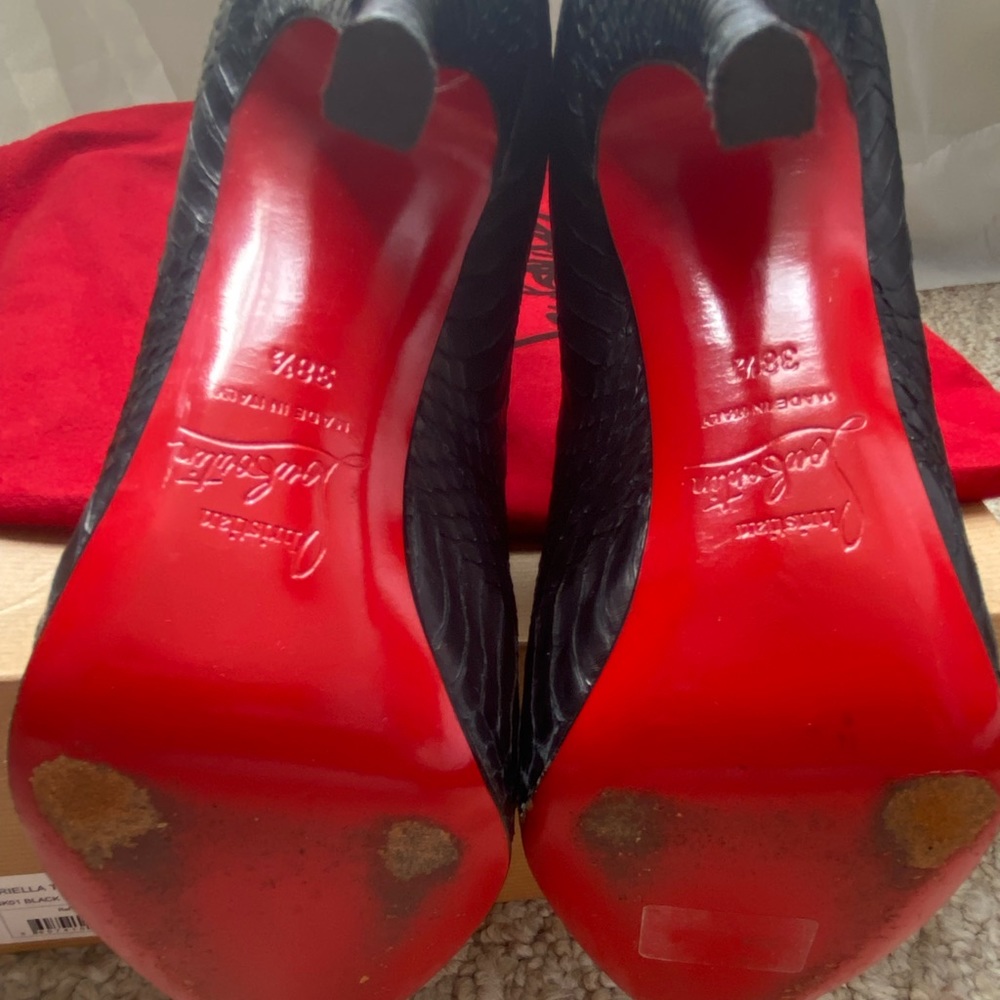 Christian Louboutin Black Python Ariella Talon 12… - image 8